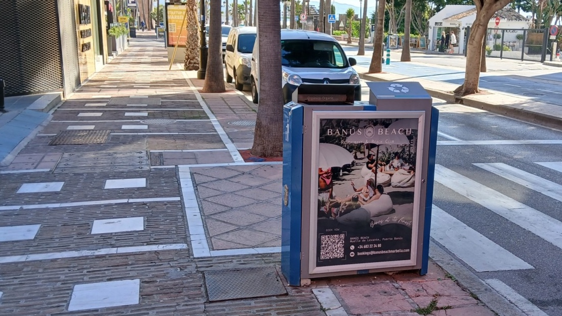 Advertising mupi on Avenue Julio Iglesias, Puerto Banús