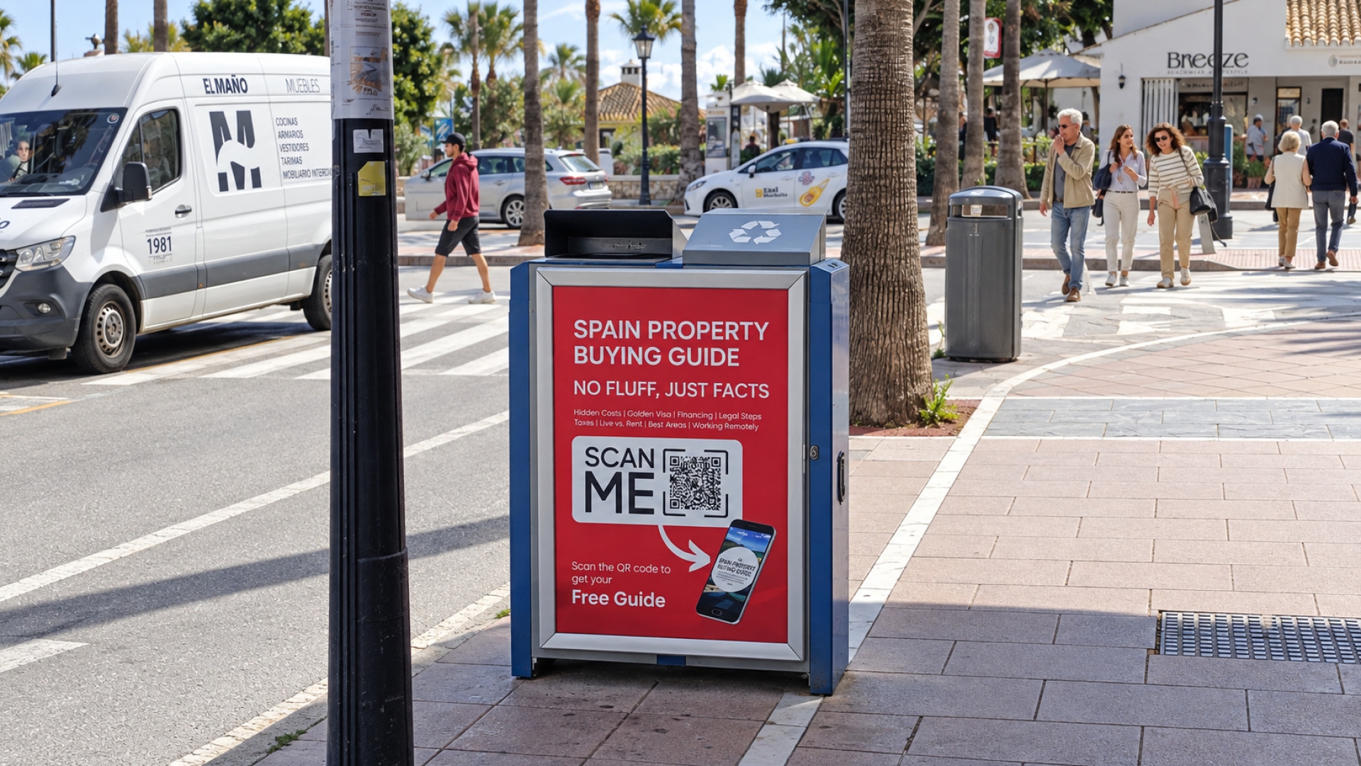 Mupi publicitario en Calle Francisco Villlalón, Puerto Banús