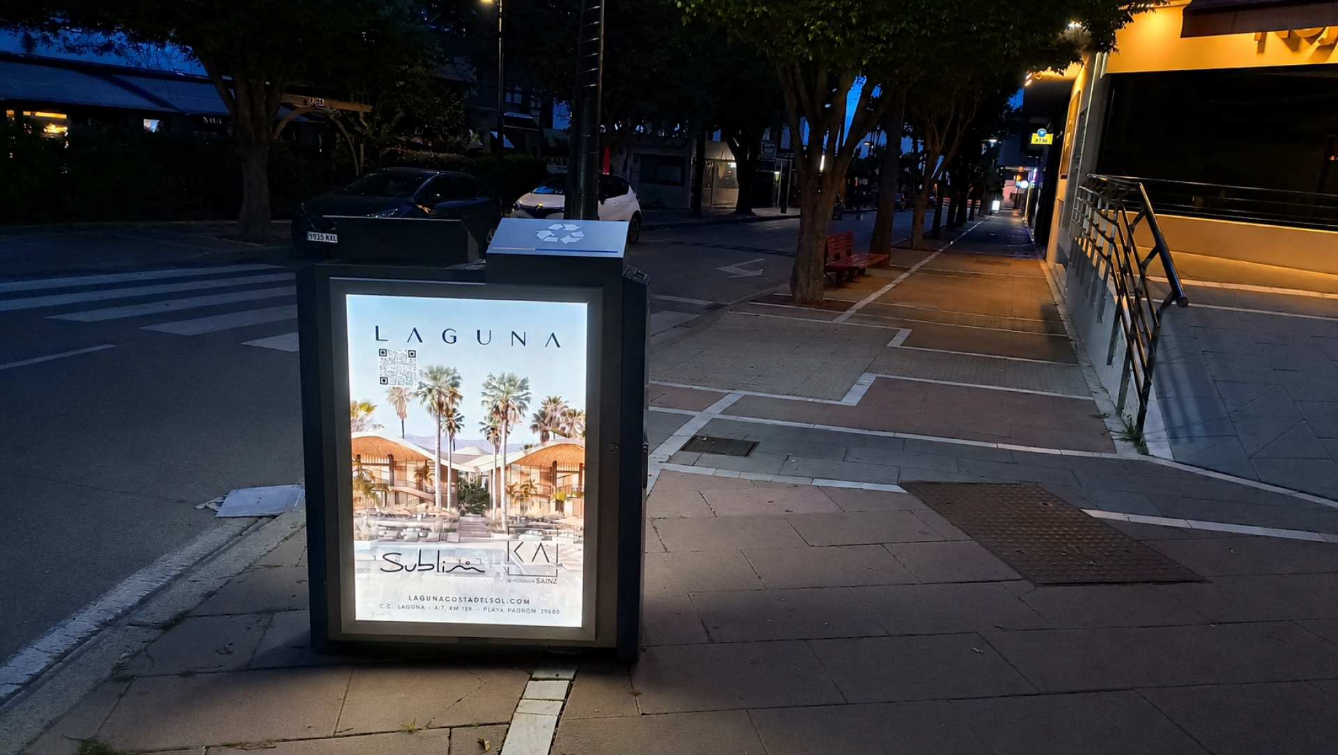Advertising mupi on Street Francisca Villalón, Puerto Banús