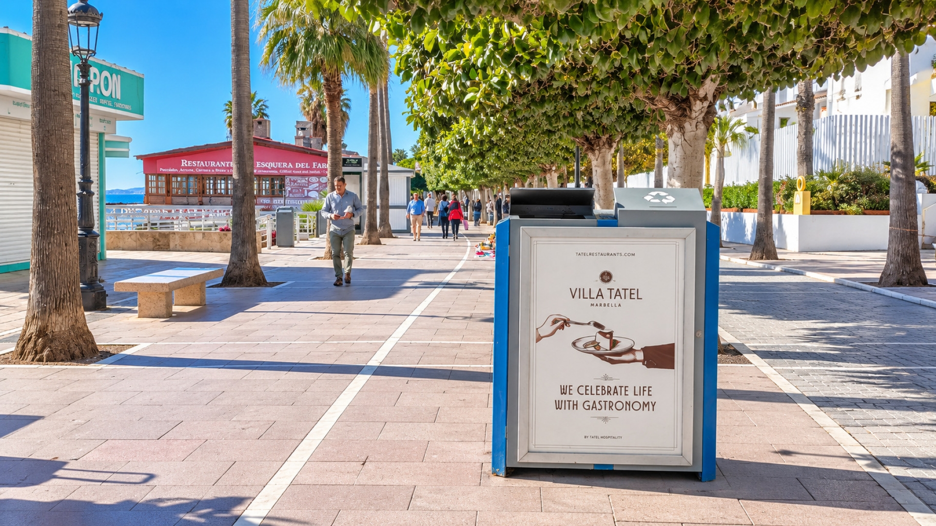Mupi publicitario en Avenida Duque de Ahumada, Milla de Oro