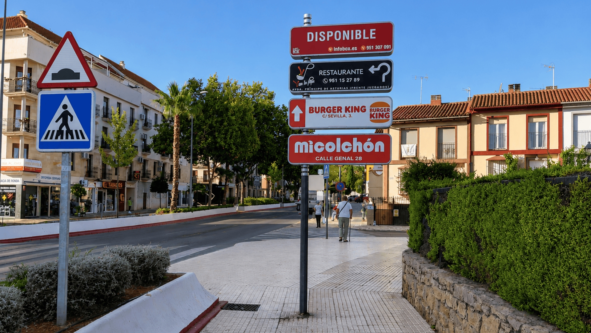 Poste publicitario   de  150x50 cm  en Ronda, Málaga
