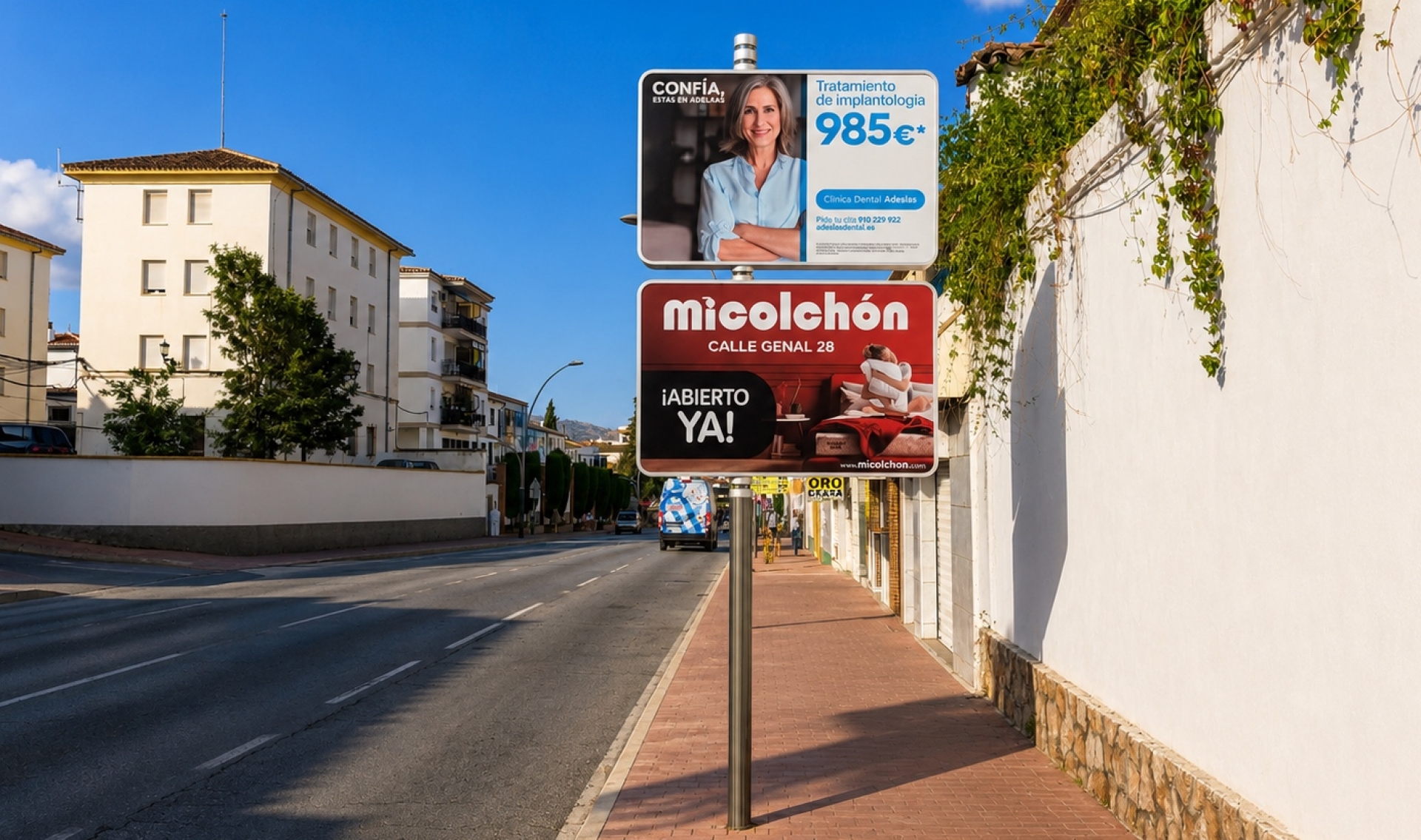 Poste publicitario   de  150x50 cm  en Ronda, Málaga