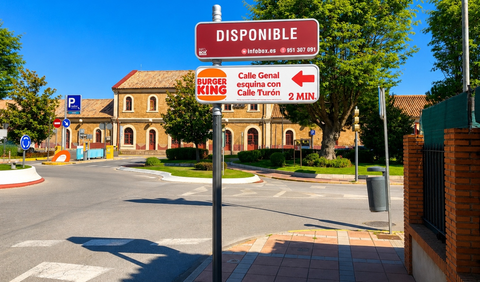 Poste publicitario   de  150x50 cm  en Ronda, Málaga