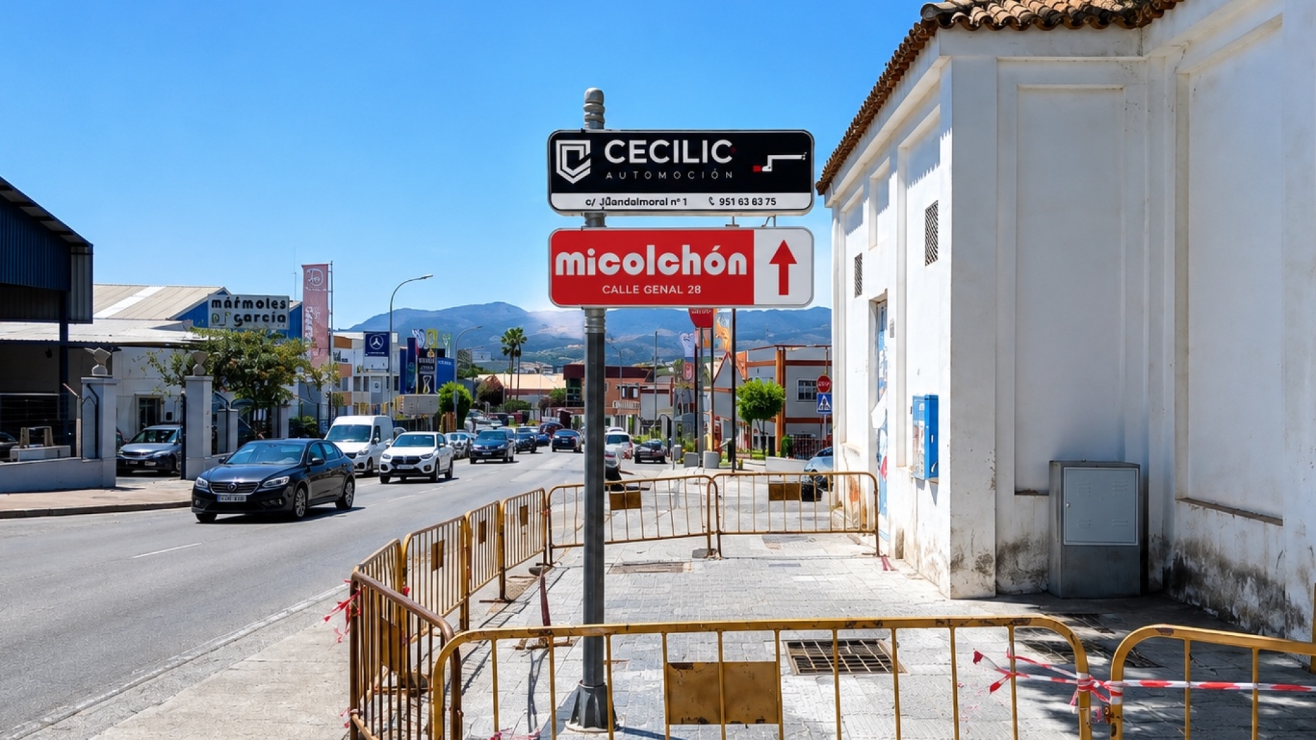 Poste publicitario   de  150x50 cm  en Ronda, Málaga