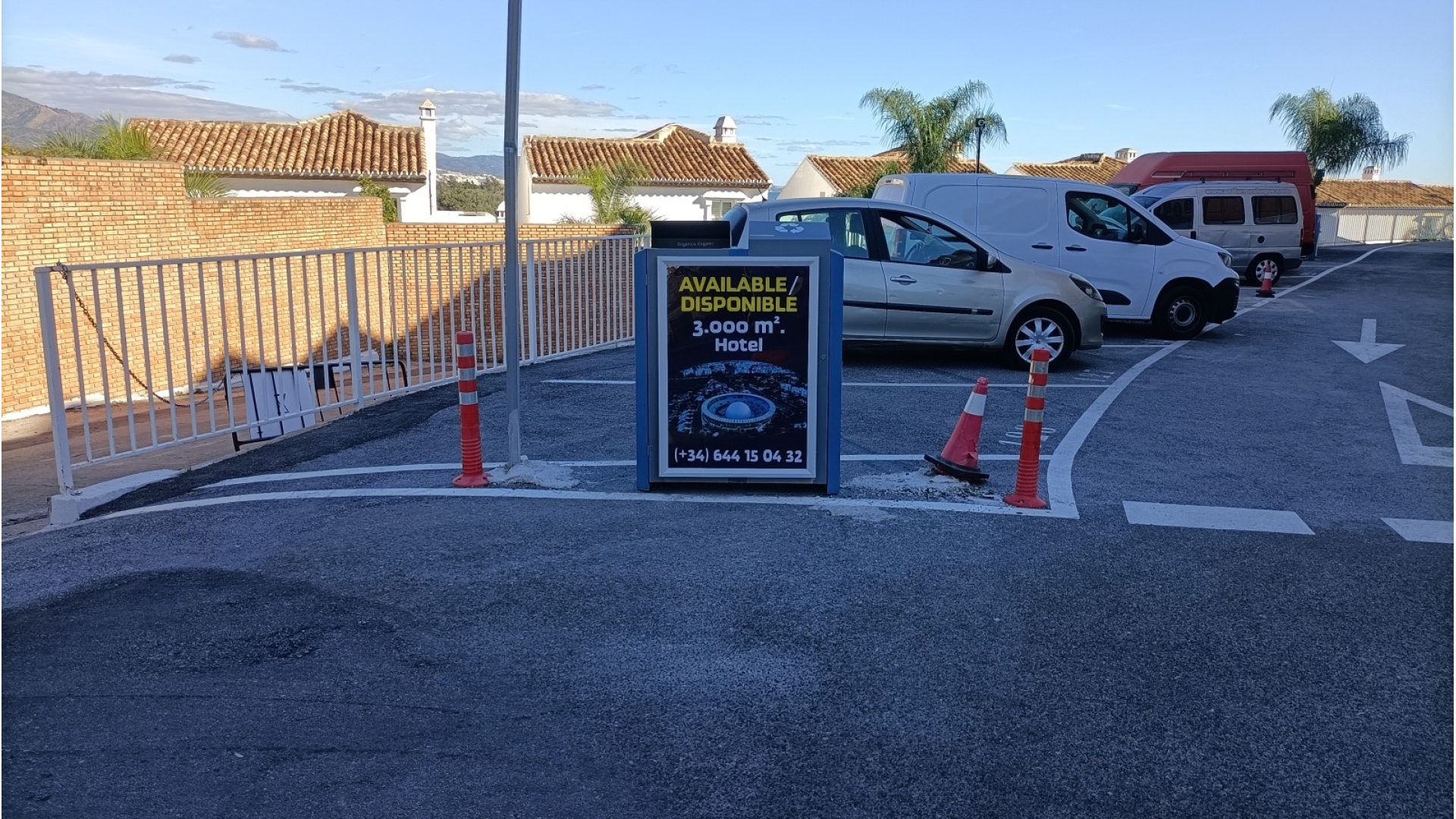 Advertising mupi on Avenue Pilar Calvo, Marbella Arena, Nueva Andalucía