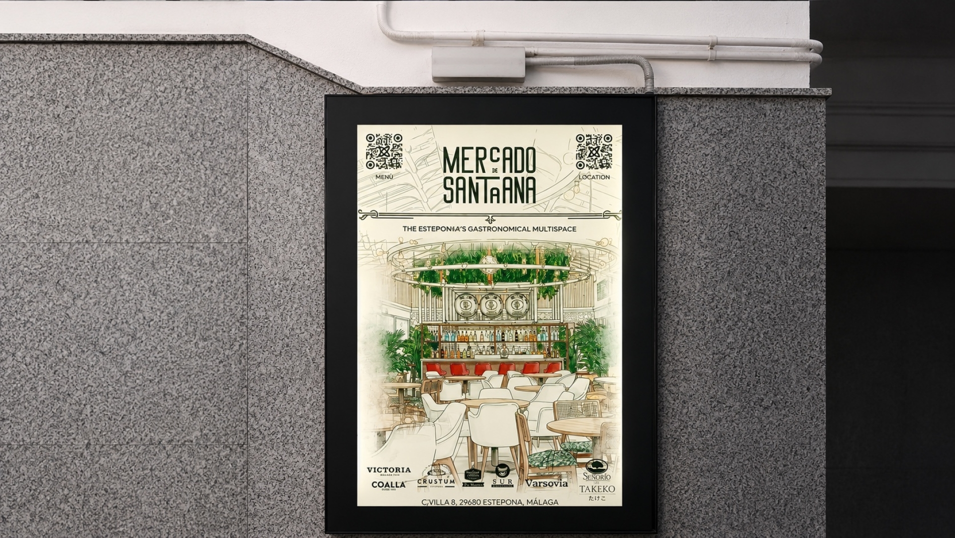 Luminoso publicitario   de  75x110 cm  en Estepona, Málaga