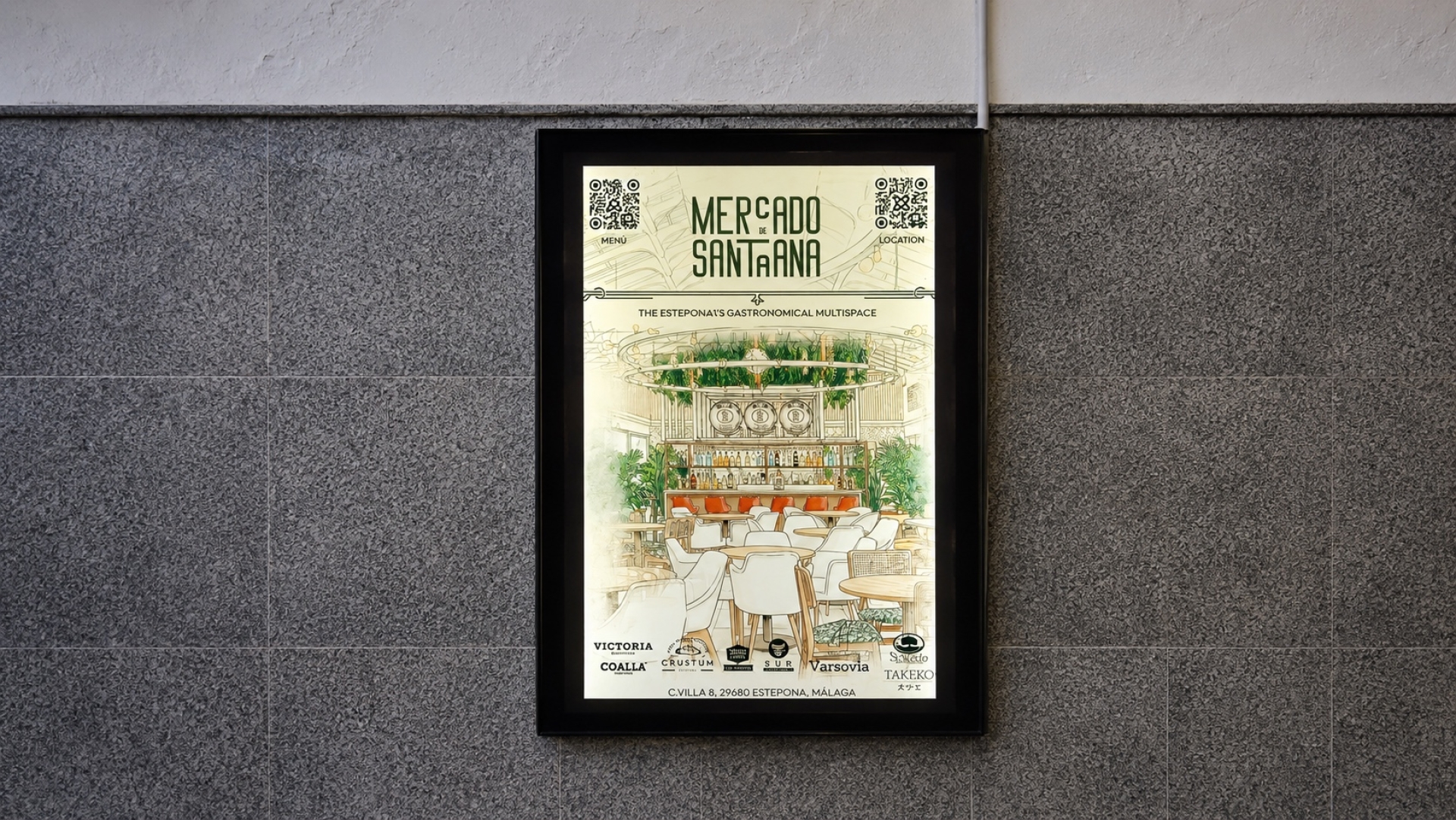 Luminoso publicitario   de  75x110 cm  en Estepona, Málaga