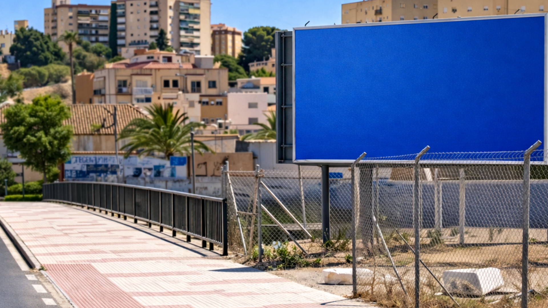 Billboard in Puente of the Mediterráneo in Málaga
