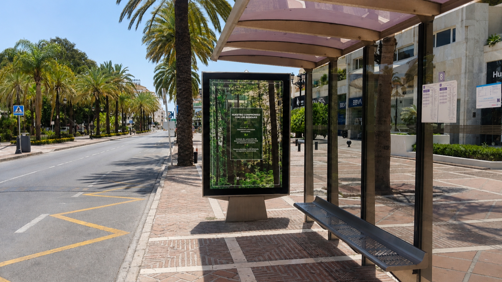 Marquesina publicitaria   de  120x175 cm  en Marbella, Málaga