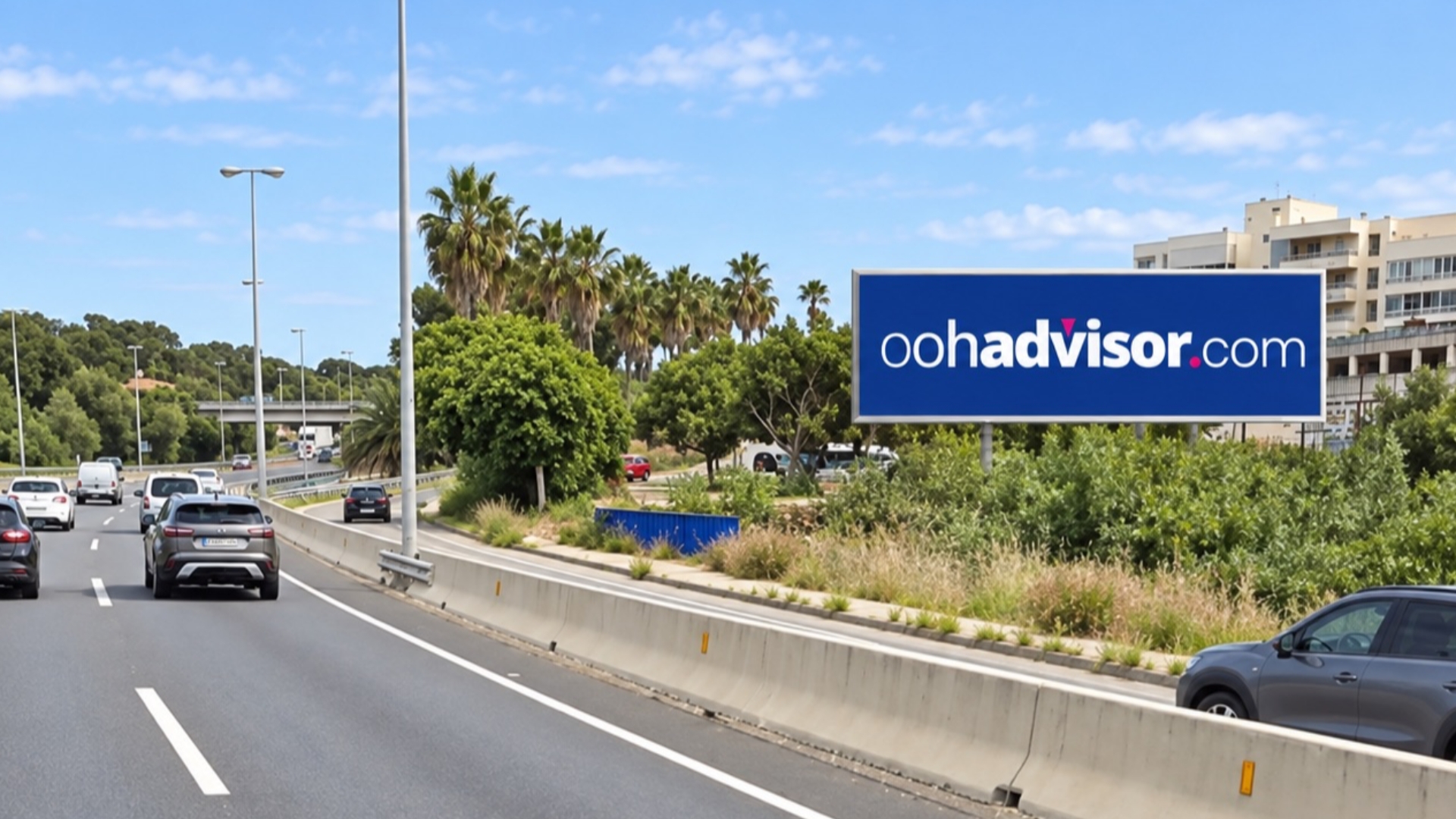 Valla publicitaria   de  16x3 m  en Marbella, Málaga