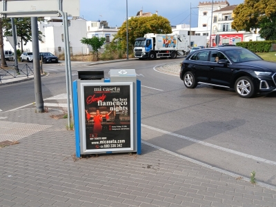 Mupi publicitario de 176x120 cm en San Pedro de Alcántara, Málaga