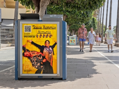 Mupi publicitario de 70x100 cm en Marbella, Málaga