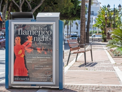 Mupi publicitario de 176x120 cm en Marbella, Málaga