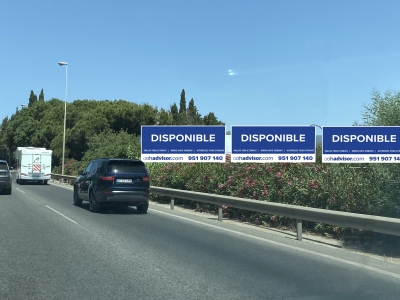 Valla publicitaria de 24x3 m en Marbella, Málaga