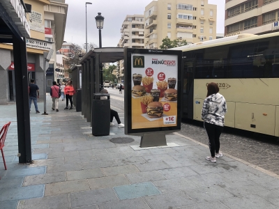 Mupi publicitario de 176x120 cm en Marbella, Málaga