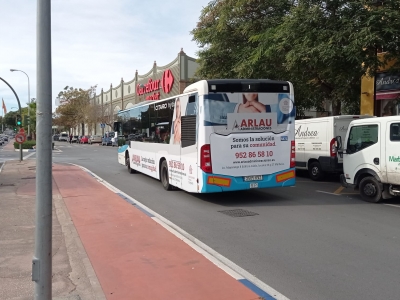 Autobus publicitario de Gran lateral + Simple en Torremolinos, Málaga