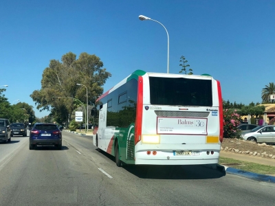 Autobus publicitario de Gran Lateral Plus en Málaga, Málaga