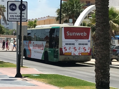 Autobus publicitario de Urban Simple en Torremolinos, Málaga