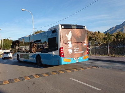 Autobus publicitario de Gran lateral + Simple en Málaga, Málaga