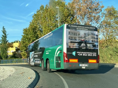 Autobus publicitario de Gran lateral + Simple en Fuengirola, Málaga