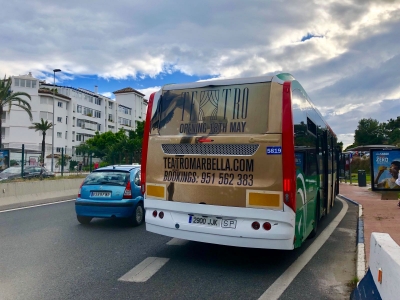 Autobus publicitario de Gran lateral + Simple en Málaga, Málaga