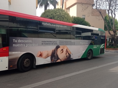 Autobus publicitario de Gran lateral + Simple en Málaga, Málaga