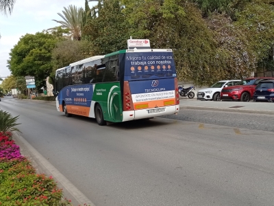 Autobus publicitario de Gran lateral + Simple en Algeciras, Cádiz