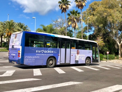 Autobus publicitario de Gran lateral + Simple en Málaga, Málaga