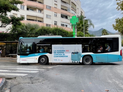 Autobus publicitario de Gran lateral + Simple en Málaga, Málaga