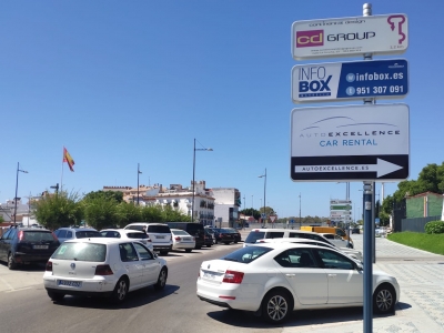 Poste publicitario de 150x50 cm en San Pedro de Alcántara, Málaga