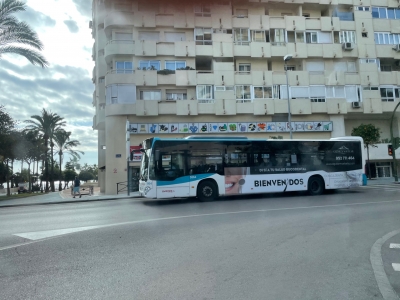Autobus publicitario de Gran lateral + Simple en Guaro, Málaga