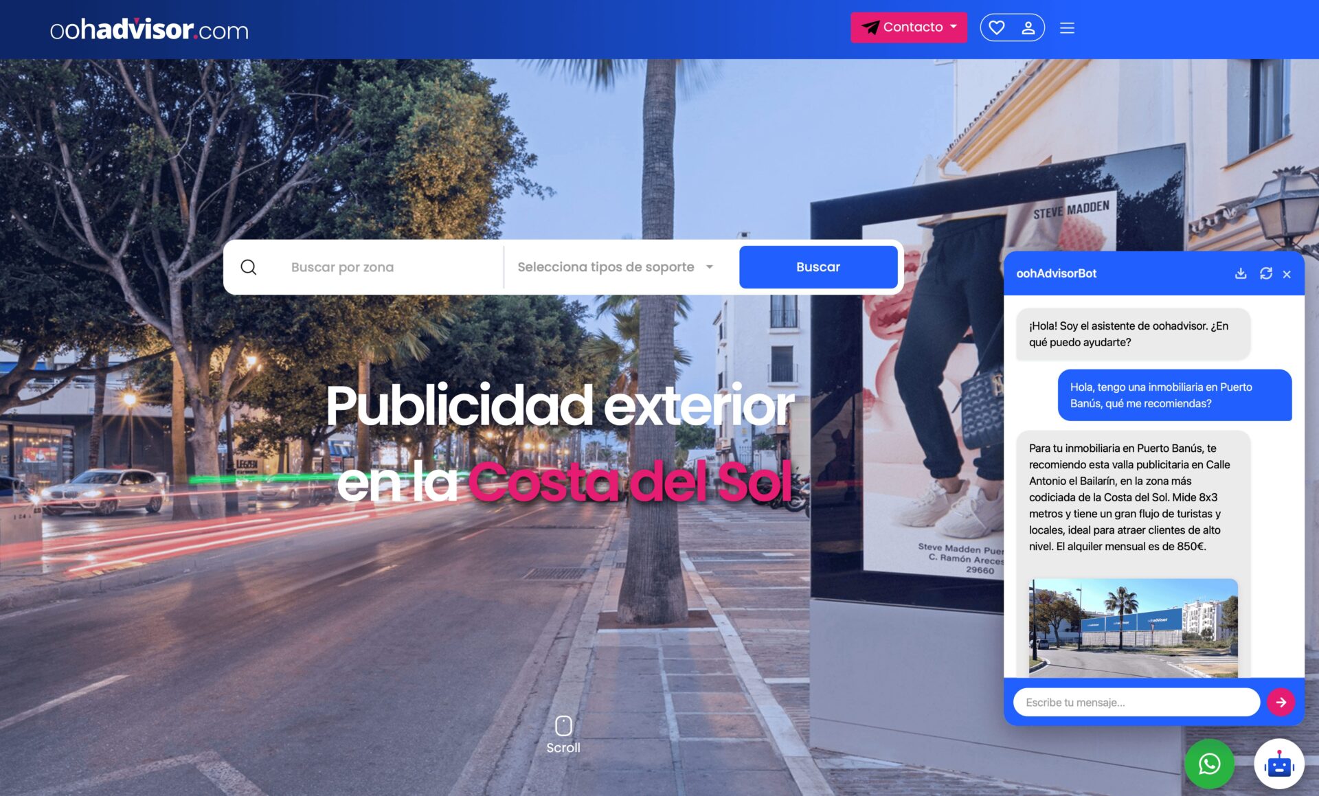 Di Hola! a oohBot, el nuevo chatbot de oohadvisor.com