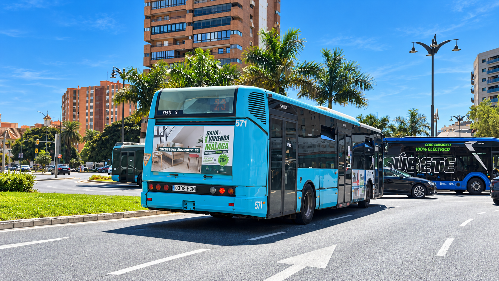 «TU CASA POR 10 EUROS» lleva su campaña a tres autobuses urbanos de Málaga con Oohadvisor.com